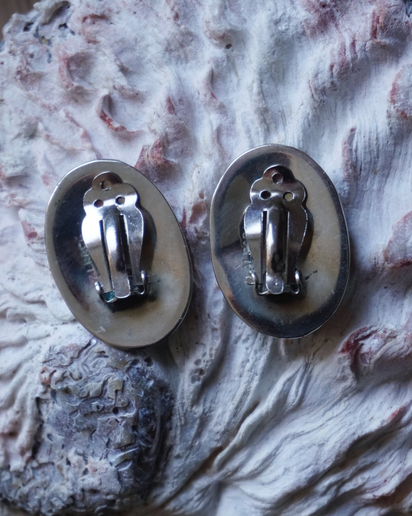 Abalone Clip on Earrings